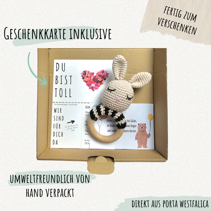 Baby Rassel als Greifling mit Namen personalisiert